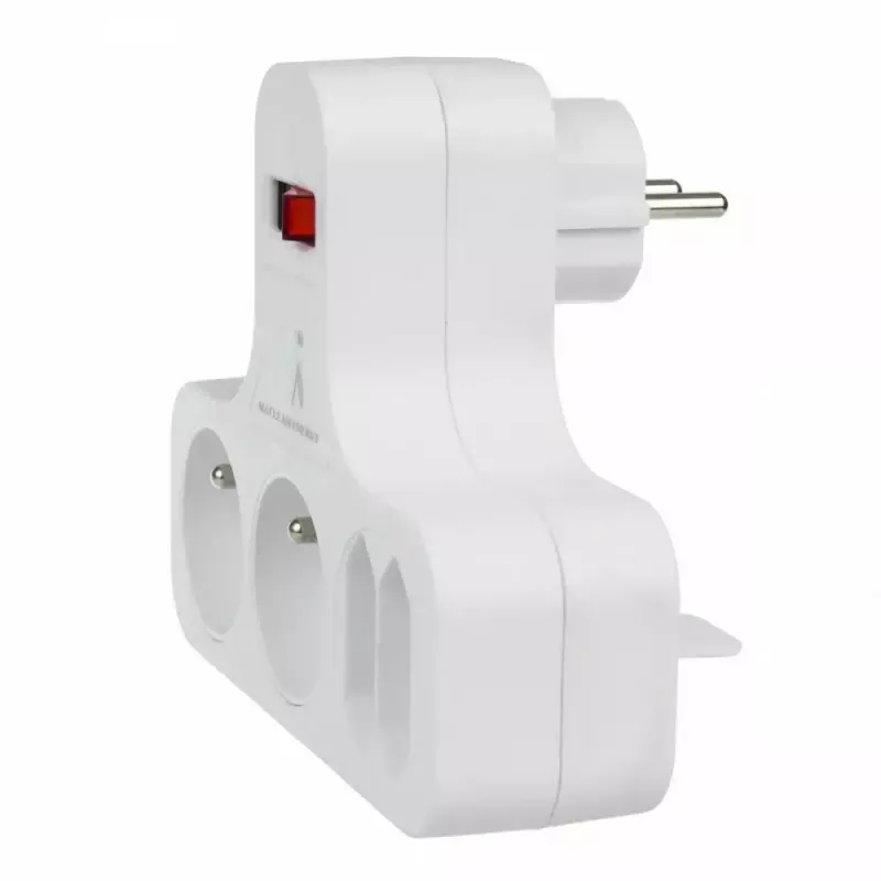 Power socket x4 with switch MACLEAN MCE244 — 4-socket power strip with individual switch