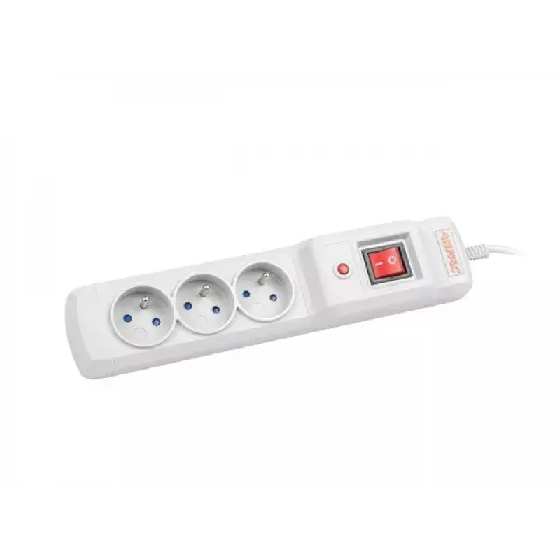 Power strip ARMAC M3 with 3 outlets and 1.5 m cable, grey