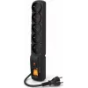 Power strip Acar F5 surge protector 5 sockets 3 m cable black straight plug (W0101)