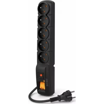 Power strip Acar F5 surge protector 5 sockets 3 m cable black straight plug (W0101)