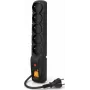 Power strip Acar F5 surge protector 5 sockets 3 m cable black straight plug (W0101)
