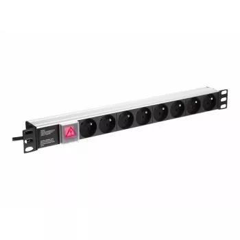 Power distribution unit NETRACK 125-19-02, 19 inch 1U, 230V 16A, 8 sockets, aluminium