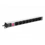 Power distribution unit NETRACK 125-19-02, 19 inch 1U, 230V 16A, 8 sockets, aluminium