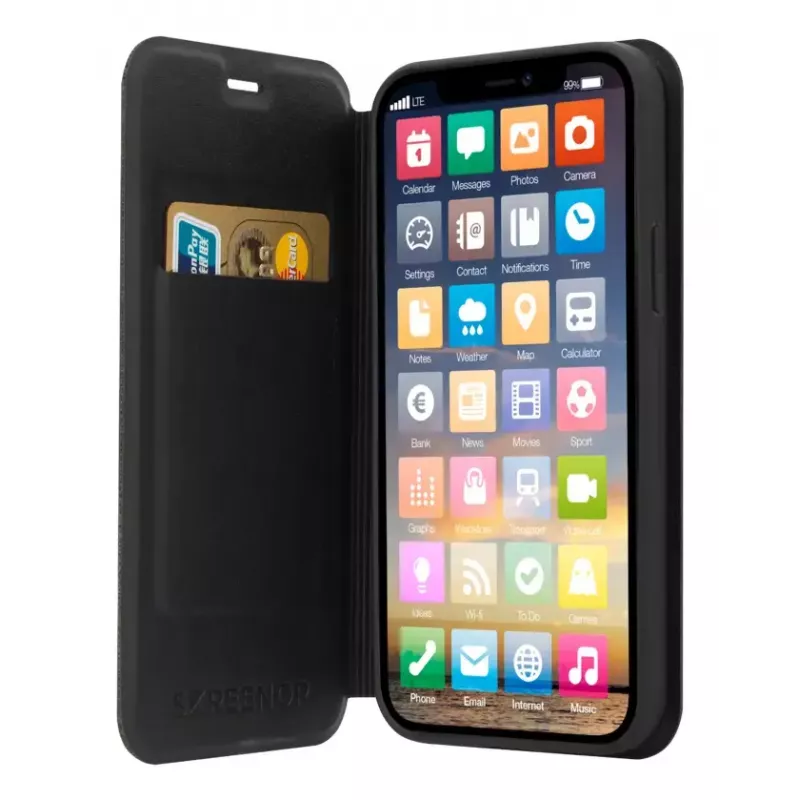 Wallet case Screenor Clever Galaxy A36/A56 17 cm Black
