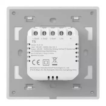 Wall smart switch Sonoff T5 3C 3-channel Wi‑Fi touch (flush-mounted)