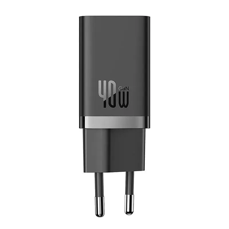 Baseus wall charger GaN5 40W, 2x USB C (Black)