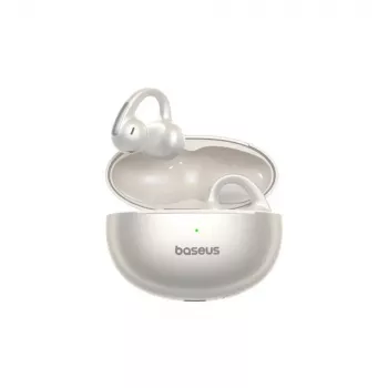 TWS open-ear earbuds Baseus BOWIE MC1 — white, open-ear design, wireless