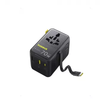 Charger Baseus EnerCore CG11 — Indoor AC fast charger, 2x USB‑C, 1 m cable, black
