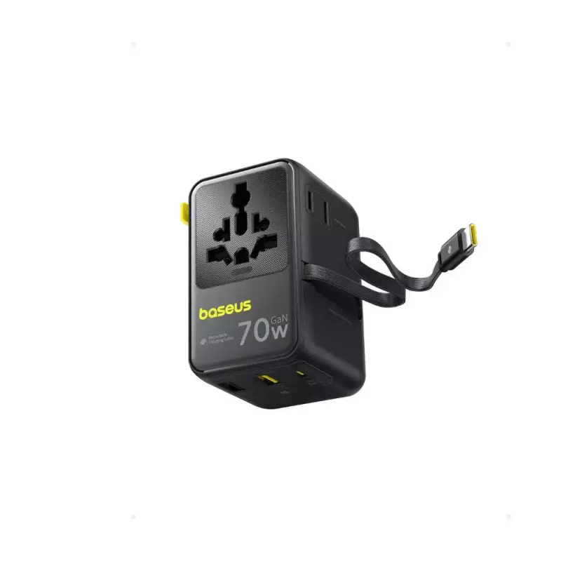 Charger Baseus EnerCore CG11 — Indoor AC fast charger, 2x USB‑C, 1 m cable, black