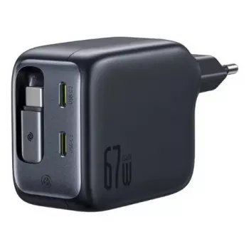 Charger Baseus EnerCore CJ11 Fast Charger 3C 67W — 3× USB-C, AC input, Black
