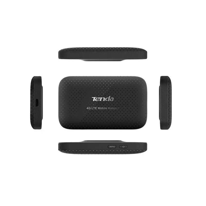 Portable router TENDA 4G185 — Single‑band 2.4 GHz, Wi‑Fi 4 (802.11n), LTE 4G, 150 Mbps, SIM slot, USB, internal 2 antennas, battery‑powered