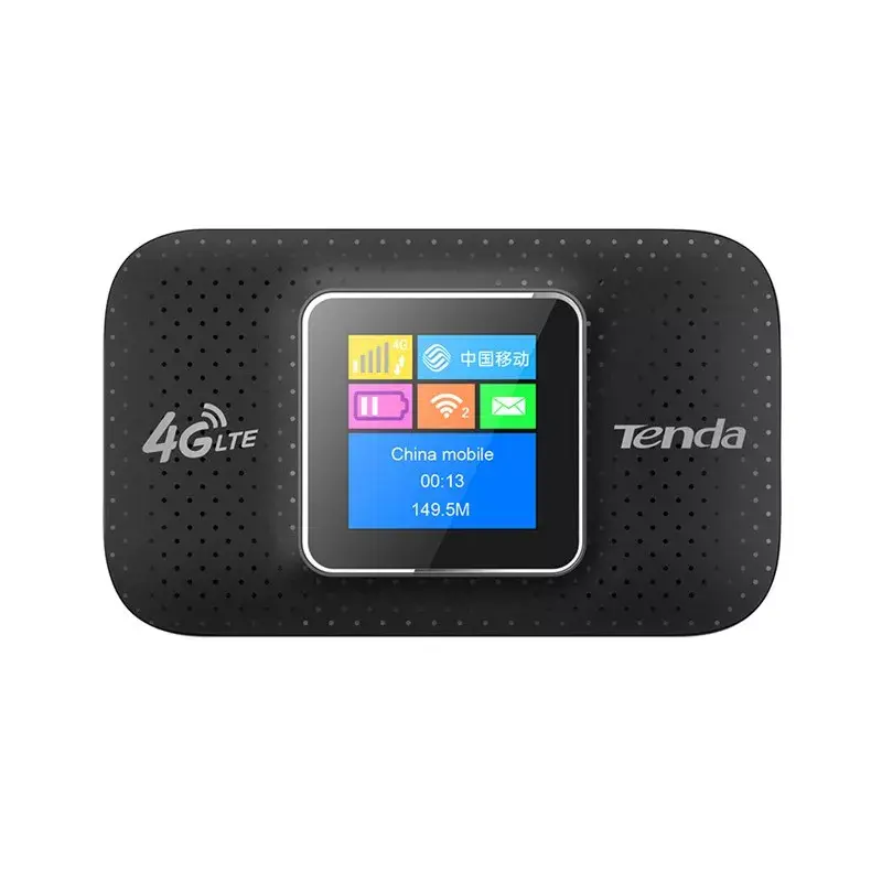 Portable router TENDA 4G185 — Single‑band 2.4 GHz, Wi‑Fi 4 (802.11n), LTE 4G, 150 Mbps, SIM slot, USB, internal 2 antennas, battery‑powered