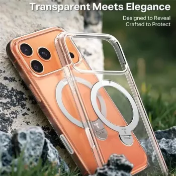 Phone case Torras Ostand Spin Series for iPhone 17 Pro Max Clear – transparent protective cover