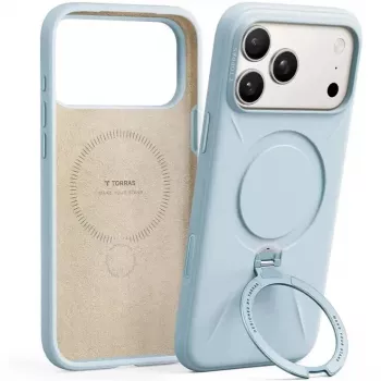 Phone case Torras Ostand Spin Softune Series for iPhone 17 Pro in Baby Blue