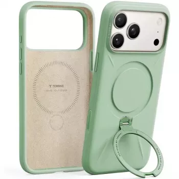 Protective phone case Torras Spin Softune Series for iPhone 17 Pro, green