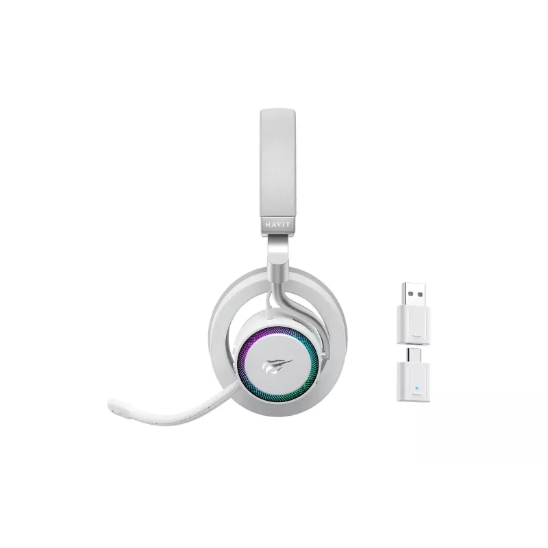 Headphones HAVIT Fuxi-H8 — wireless & wired, Bluetooth, 20–20000 Hz, 10 m range, 300 g, white