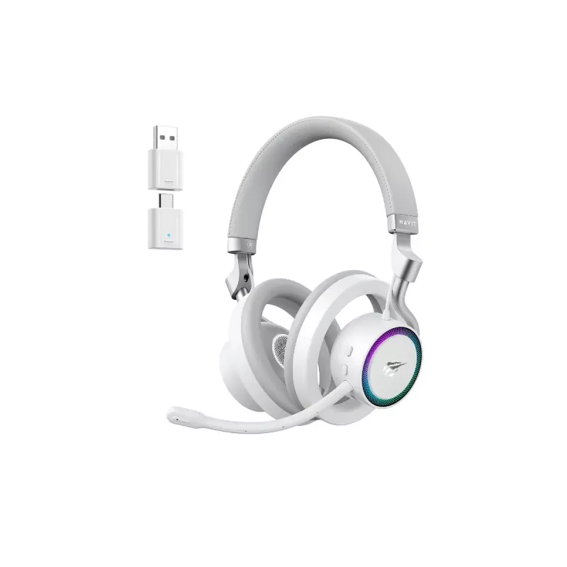 Headphones HAVIT Fuxi-H8 — wireless & wired, Bluetooth, 20–20000 Hz, 10 m range, 300 g, white