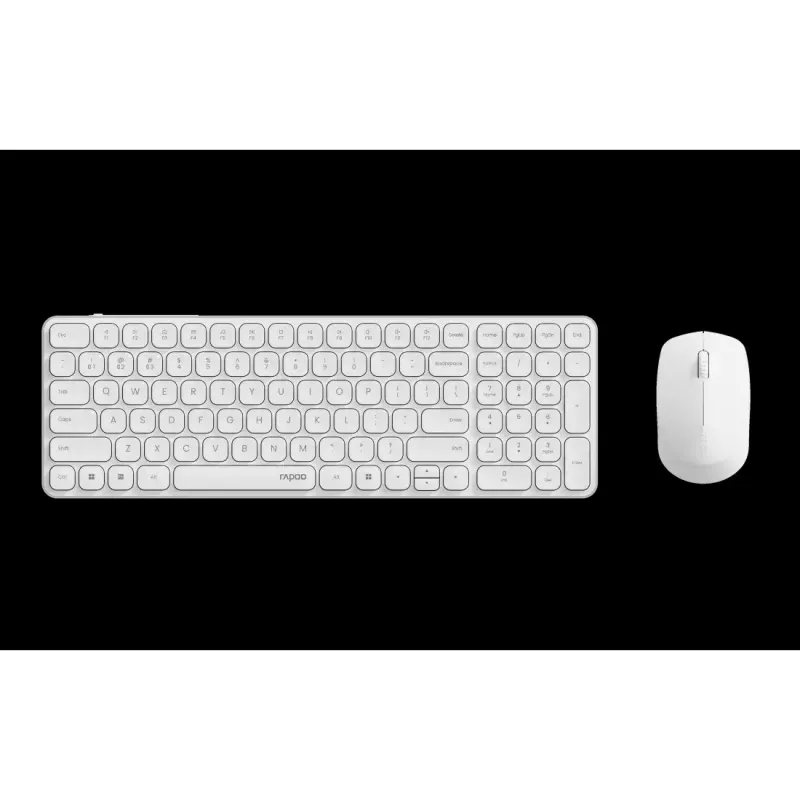 Keyboard and Mouse set RAPOO 9310M — full-size wireless keyboard (RF + Bluetooth), white, includes mouse