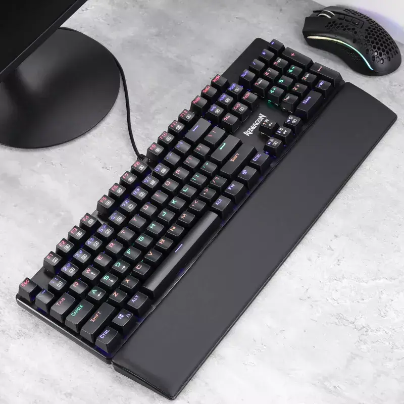 Wrist rest REDRAGON P036 Leatherette memory foam 359×73×20 mm Black
