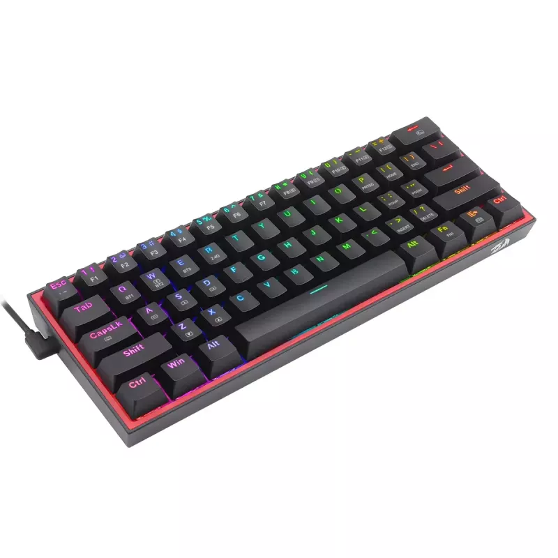 Keyboard REDRAGON FIZZ PRO K616-RGB B Gaming USB RF Wireless Bluetooth QWERTY Black Red