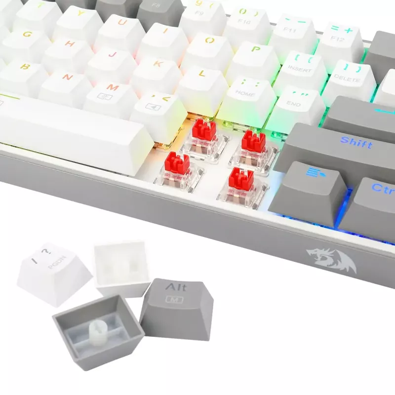 Mechanical Keyboard REDRAGON K617-RGB Fizz Wired USB Grey White