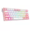 Mechanical keyboard REDRAGON K617-Fizz RGB — wired USB, pink/white, 1.5 m cable