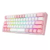 Mechanical keyboard REDRAGON K617-Fizz RGB — wired USB, pink/white, 1.5 m cable
