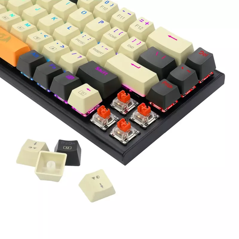 Keyboard REDRAGON K633CGO-RGB Ryze Mechanical Wired USB Black White