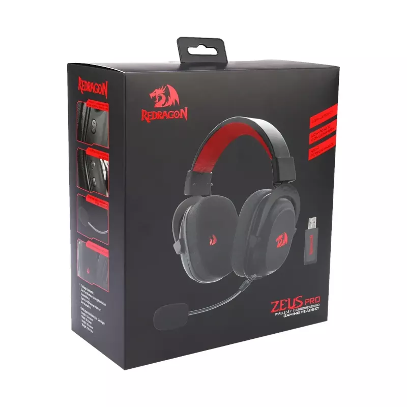 Wired Bluetooth Over-Ear Headphones REDRAGON H510 Zeus Pro RGB — 20–20000 Hz, 1.8 m cable, Black