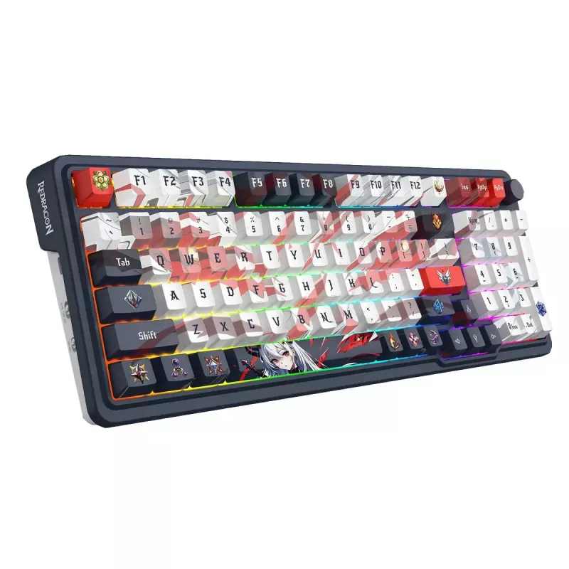 Mechanical keyboard REDRAGON K686AK-RGB-PRO — RF Wireless + USB, Navy White, 1.5 m cable