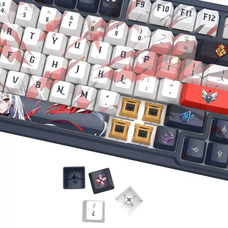 Mechanical keyboard REDRAGON K686AK-RGB-PRO — RF Wireless + USB, Navy White, 1.5 m cable