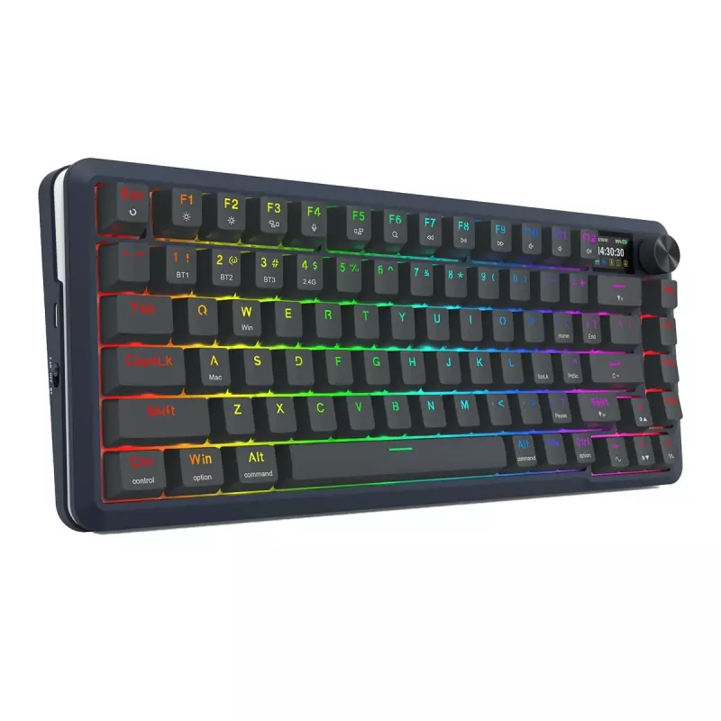Mechanical keyboard REDRAGON K708-RGB-PRO with USB, RF Wireless and Bluetooth, 1.5 m cable, black, 0.76 kg