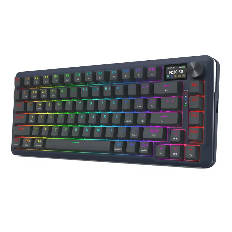Mechanical keyboard REDRAGON K708-RGB-PRO with USB, RF Wireless and Bluetooth, 1.5 m cable, black, 0.76 kg