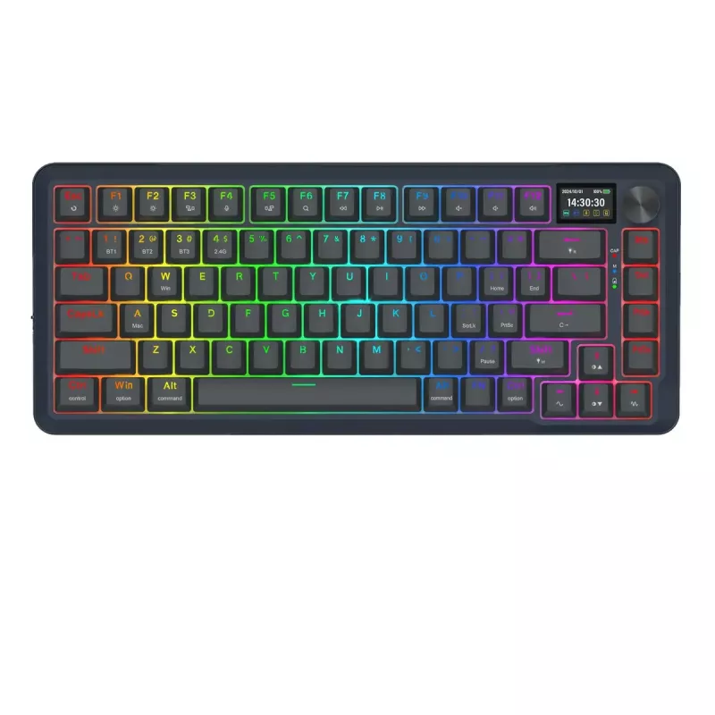 Mechanical keyboard REDRAGON K708-RGB-PRO with USB, RF Wireless and Bluetooth, 1.5 m cable, black, 0.76 kg