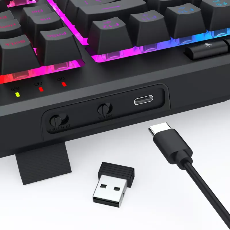 REDRAGON K516RGB-PRO SHIVA PRO 87 keyboard USB RF Wireless Bluetooth Black