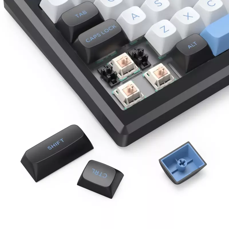 Keyboard REDRAGON K732WLB-RGB-PRO URANUS PRO — 65% mechanical, USB + RF wireless + Bluetooth, QWERTY, English layouts, 1.5 m cable, Black/White