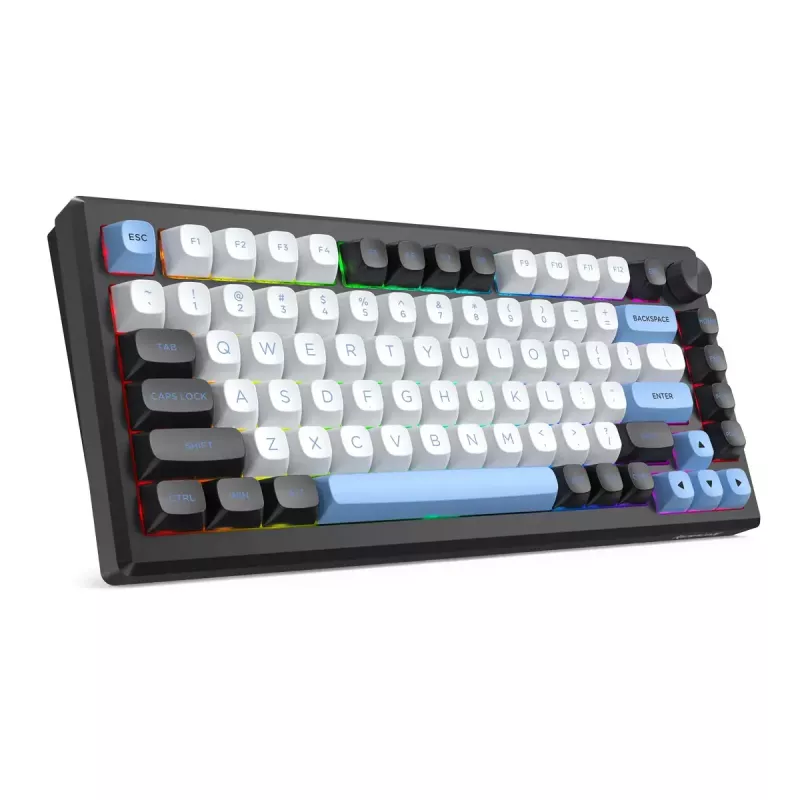 Keyboard REDRAGON K732WLB-RGB-PRO URANUS PRO — 65% mechanical, USB + RF wireless + Bluetooth, QWERTY, English layouts, 1.5 m cable, Black/White