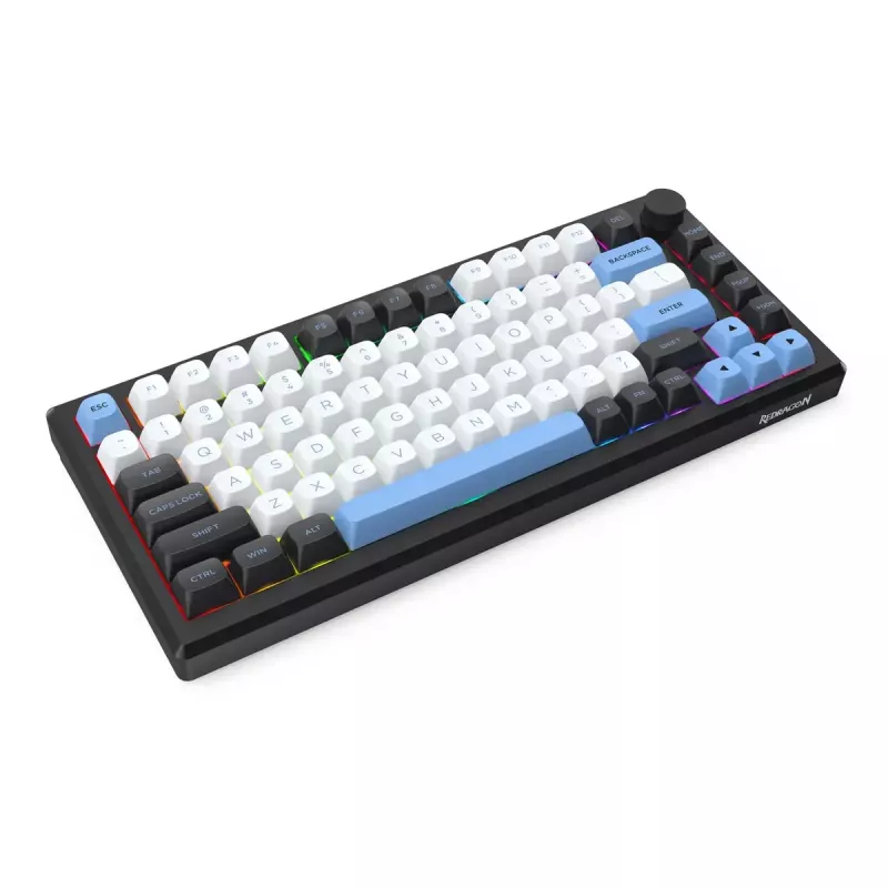 Keyboard REDRAGON K732WLB-RGB-PRO URANUS PRO — 65% mechanical, USB + RF wireless + Bluetooth, QWERTY, English layouts, 1.5 m cable, Black/White