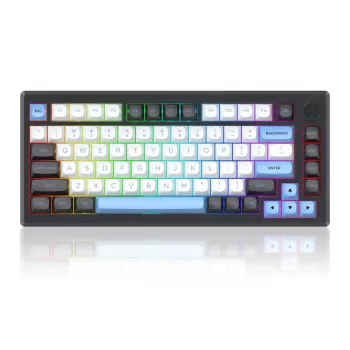 Keyboard REDRAGON K732WLB-RGB-PRO URANUS PRO — 65% mechanical, USB + RF wireless + Bluetooth, QWERTY, English layouts, 1.5 m cable, Black/White