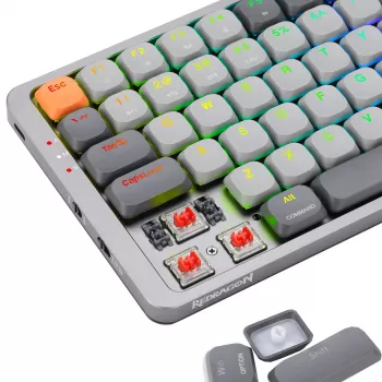 Mechanical Keyboard REDRAGON K652GG-RGB-PRO Wired Wireless Bluetooth Grey