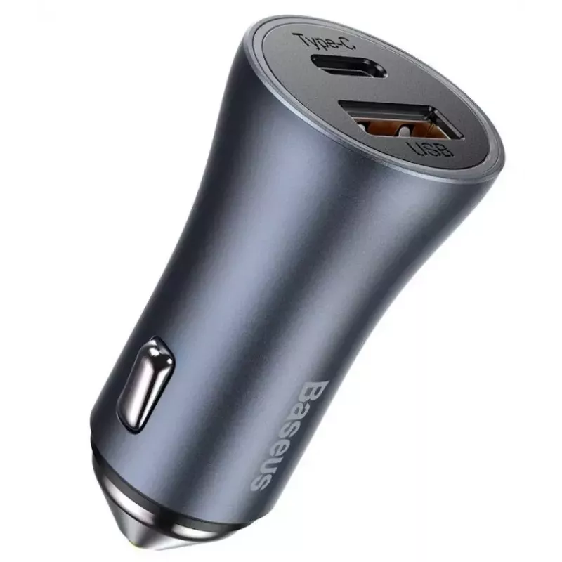 Car charger Baseus TZCCJD-0G 40W Dark Gray — USB vehicle power adapter, 40W output