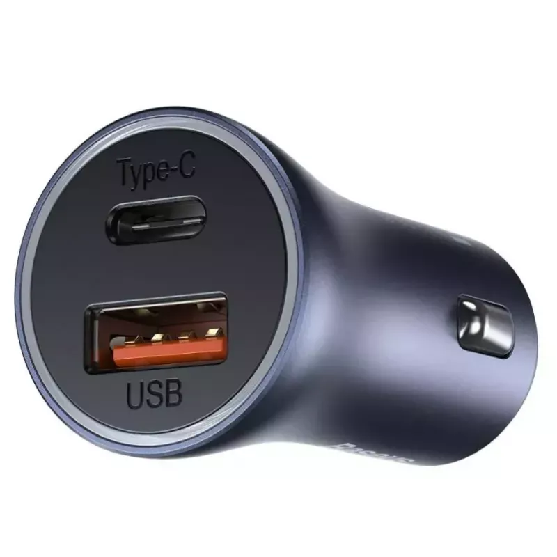 Car charger Baseus TZCCJD-0G 40W Dark Gray — USB vehicle power adapter, 40W output