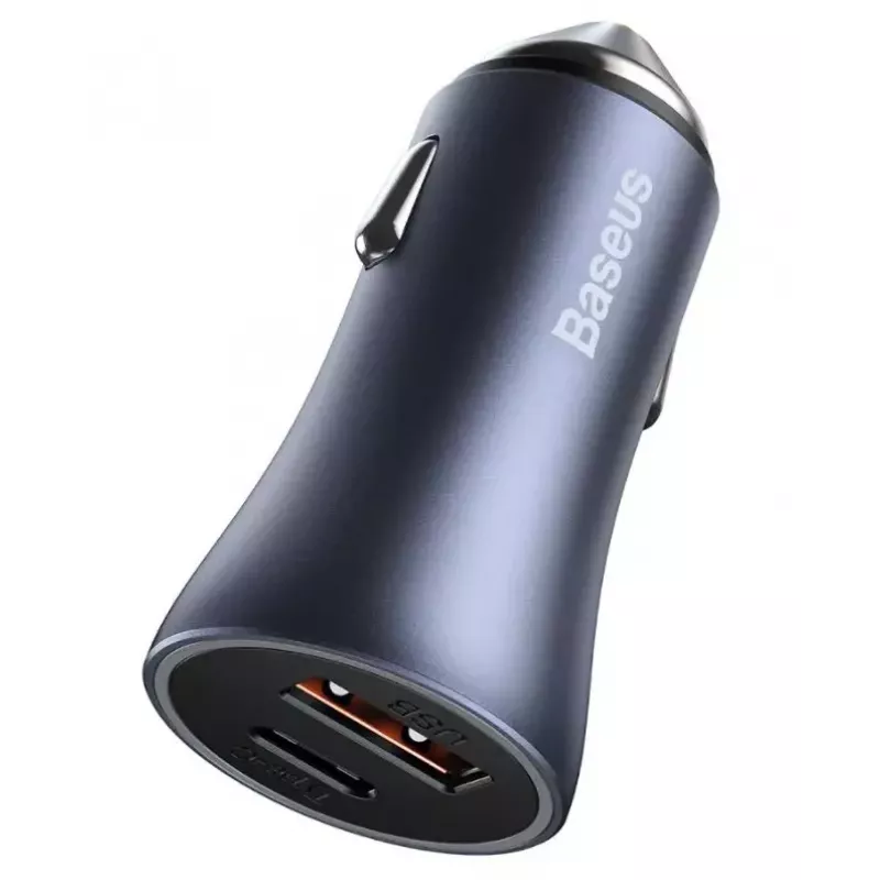 Car charger Baseus TZCCJD-0G 40W Dark Gray — USB vehicle power adapter, 40W output
