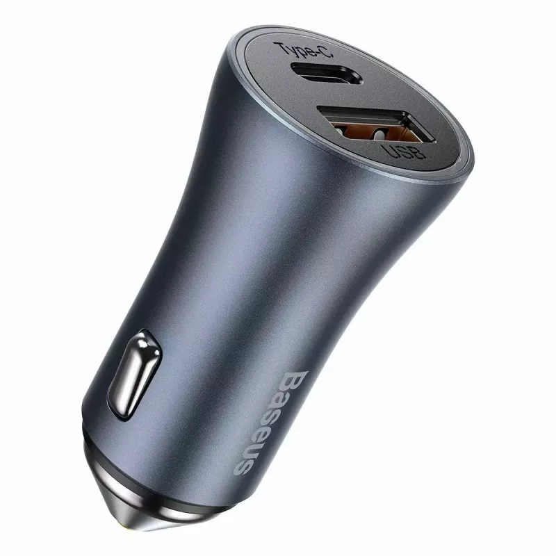 Car charger Baseus TZCCJD-0G 40W Dark Gray — USB vehicle power adapter, 40W output