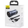 Car charger Baseus TZCCJD-0G 40W Dark Gray — USB vehicle power adapter, 40W output