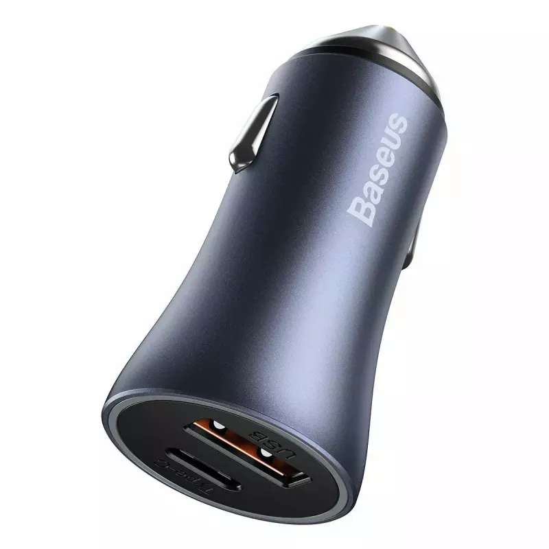 Car charger Baseus TZCCJD-0G 40W Dark Gray — USB vehicle power adapter, 40W output