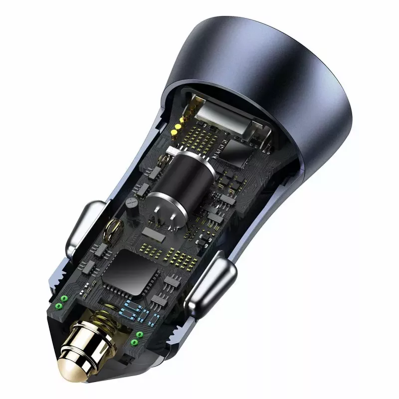 Car charger Baseus TZCCJD-0G 40W Dark Gray — USB vehicle power adapter, 40W output