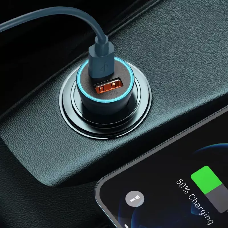 Car charger Baseus TZCCJD-0G 40W Dark Gray — USB vehicle power adapter, 40W output