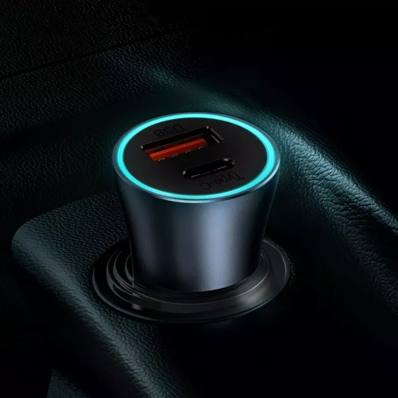 Car charger Baseus TZCCJD-0G 40W Dark Gray — USB vehicle power adapter, 40W output