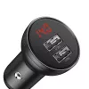 Car USB Charger Baseus AB2XUSBAKBK — 2× USB 2.0, 4.8 A, cigar lighter power, black/grey